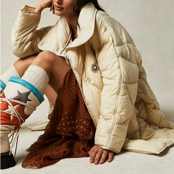 We The Free Jackets & Blazers - Free People/We The Free: "Never Say Never" Quilted Puffer Jacket Oversized